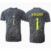 Camisa de Futebol Brasil Alisson Becker #1 Goleiro Equipamento Secundário Copa America 2024 Manga Curta